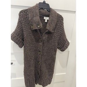 Euc Ann Taylor Brown  Wool Blend Women's Short Sleeve Size PS Sweater